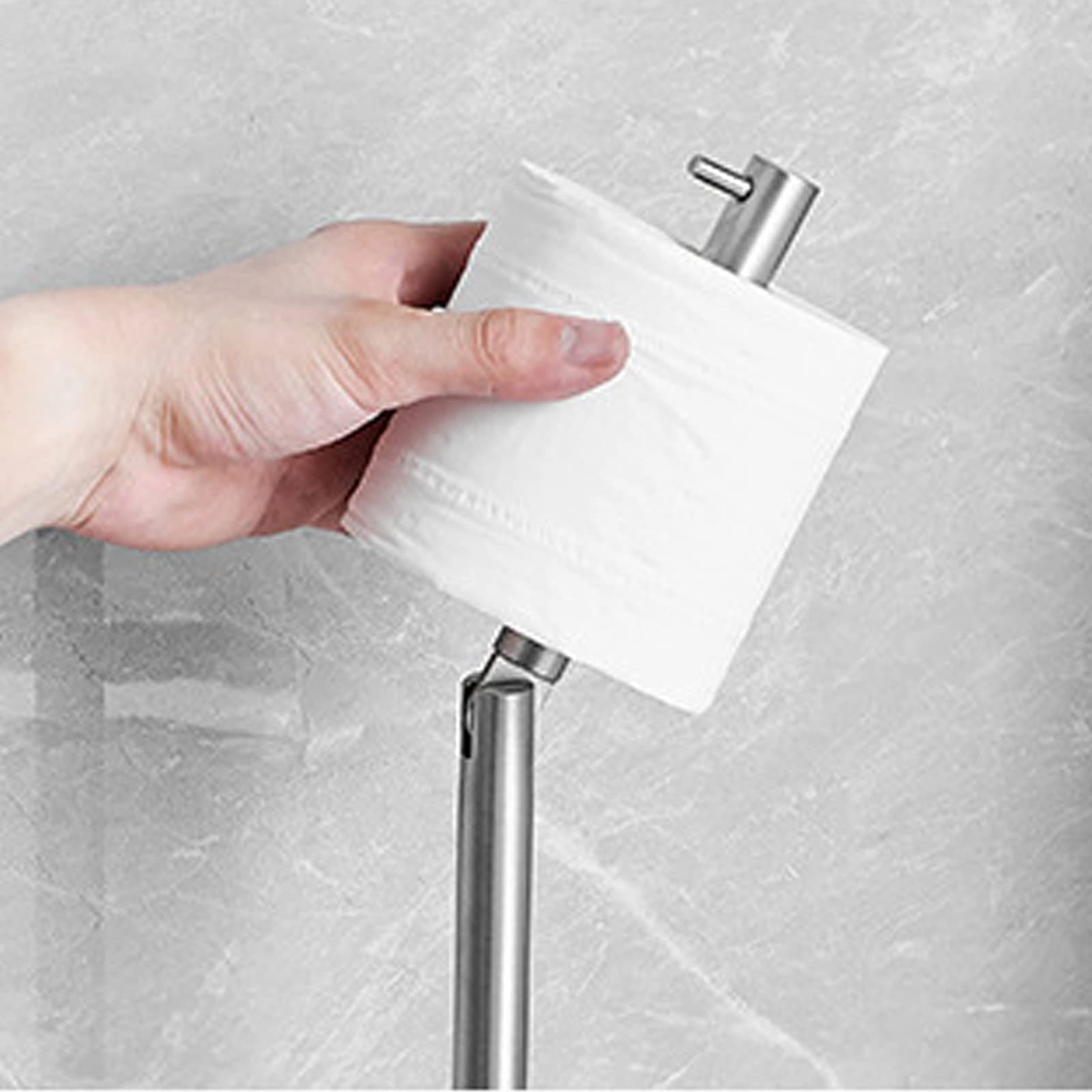 YUET Vrijstaande toiletrolhouders vrijstaande opvouwbare papierhouder toiletrolstandaard opslag roestvrijstalen badkamer, vrijstaande dispenser voor 5 papierrollen met opslag (geborsteld nikkel