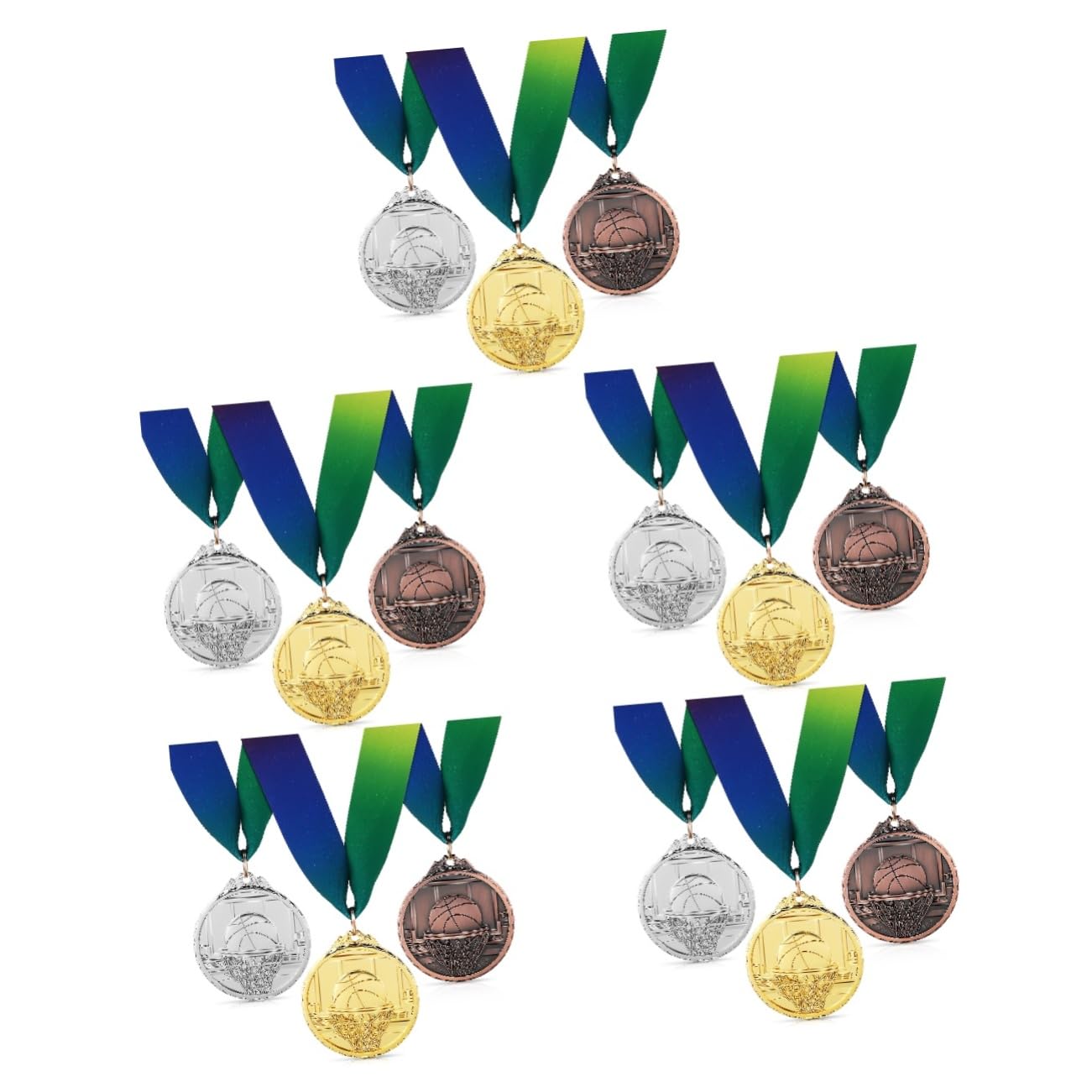 VALICLUD 15stücke Basketball Medaillen Mit Reliefdesign Auszeichnungen Für Sportveranstaltungen Preise Für Turniere Und Spiele Langlebige Metallmedaillen