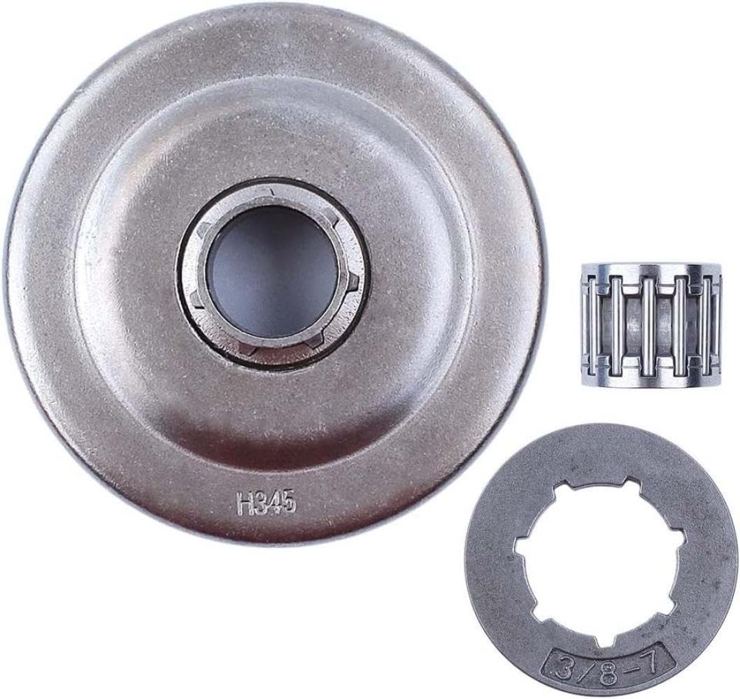 Kette Kupplung Trommel Kettenrad Felge Nadelkäfig 3/8 Zoll 7T kompatibel mit 445 450 E 345 340 346XP 350 351 353 Kettensäge