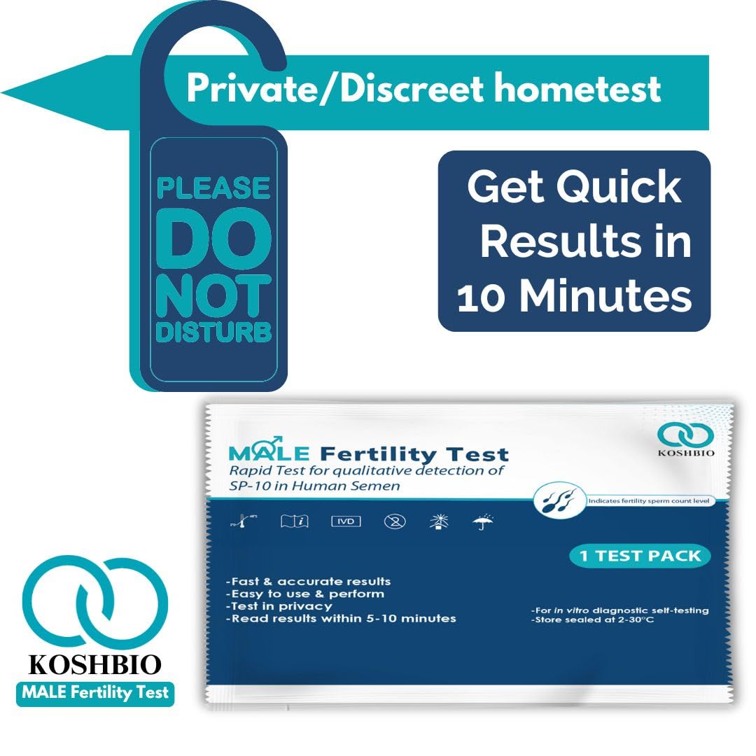 Koshbio Male Fertility Test Kit for discreet hometest/selftest (Indicate Normal or Low Sperm Count) - Pack of 1 Test 2