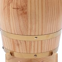 Vista 7 de Barril de madera de pino de LOYALHEARTDY de 5 l de madera de pino de primera calidad, con soporte vertical para almacenamiento de whisky, vino