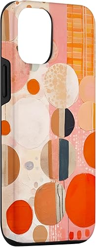Miniatura 3 de Carcasa moderna de mediados de siglo para iPhone 1212 Pro, diseño abstracto bohemio y naranja cálido