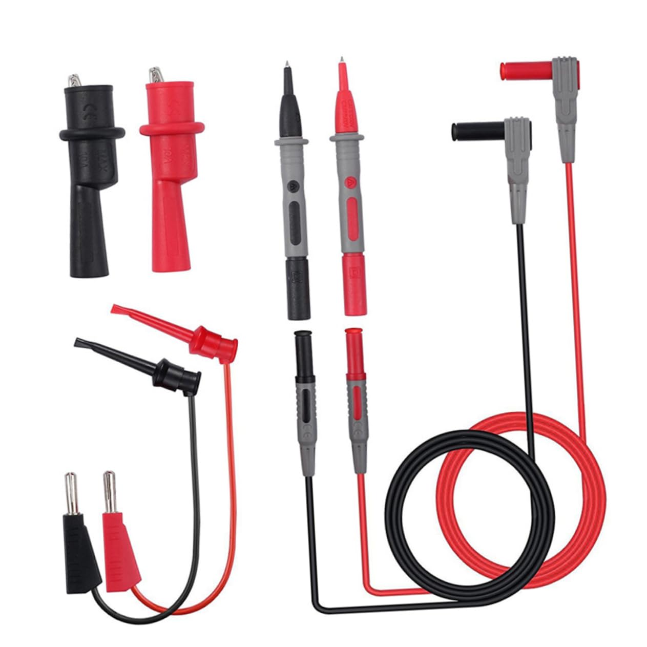 Gatuida Kit De Cables De Prueba Electrónicos Cables Para Multímetro Digital Extensión De Prueba Para Multímetro De Automóvil Kit De Pinzas De Cocodrilo