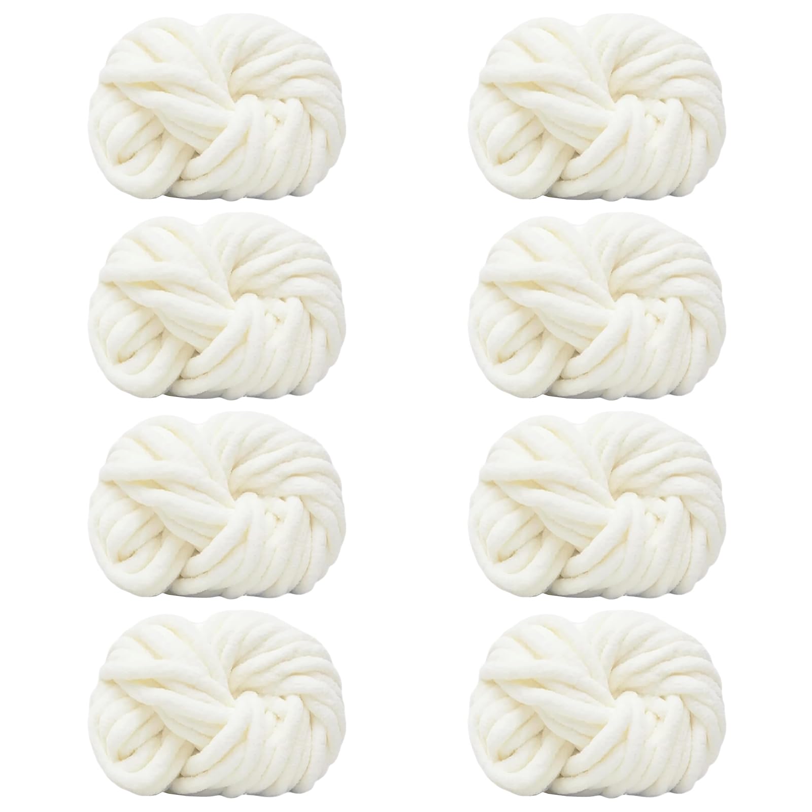 Maxee Dicke Wolle Garn 8 * 250 Stück, Sperrige Armstricken Wolle, Soft Arm Knitting, XXL Grobstrick Weiches Wollgarn, zum Häkeln für Decke, Perfekt zum Weben von Haustier Nest, Decken, Zierkissen