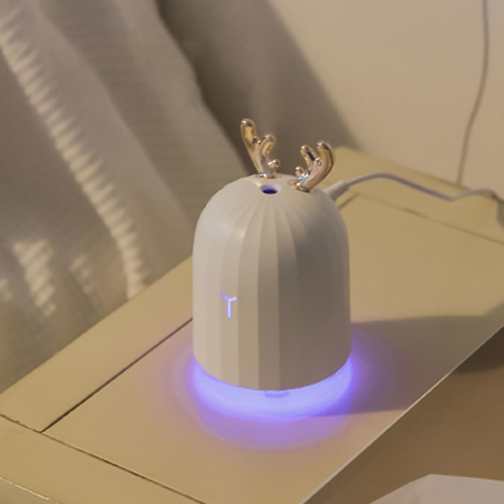 Humidificateur USB Mini Cerf - 220ml, Veilleuse 7 Couleurs, Ultrasonique, Pour Chambre, Bureau Et Voiture