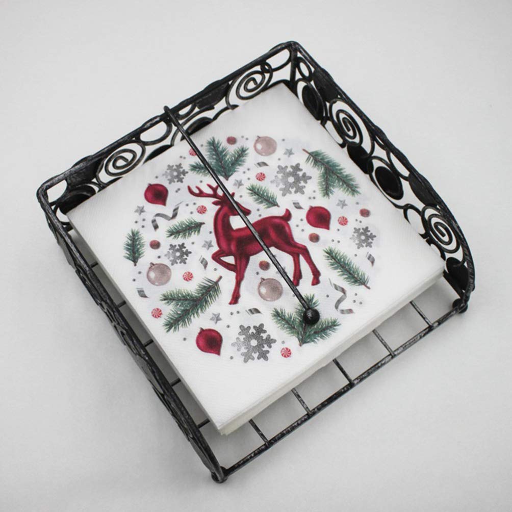 DOITOOL Weihnachtsservietten – 40 Stück, 33x33 Cm, Bedruckt Mit Cartoon-Motiven, Für Partys & Deko