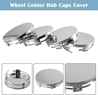 Wheel Center Caps Outer 57mm 2.25Inch Inner 50mm, Car Wheel Center Cover Kit Center Caps Compatible with Tesla Model S Model X Model Y Model 3 (Silver, Outer 57MM, Inner 50MM)
