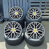 audi rs4 cabrio 2006 4 MAM Nabenkappen 4 x 19 Zoll MAM RS4 Alu Felgen 8,5x19 5x112 ET45 schwarz poliert für A Klasse B C63 Coupe Cabrio T-Modell 45 AMG CLA Shooting Brake E GLA GLE GLK M R S V Vito NEU