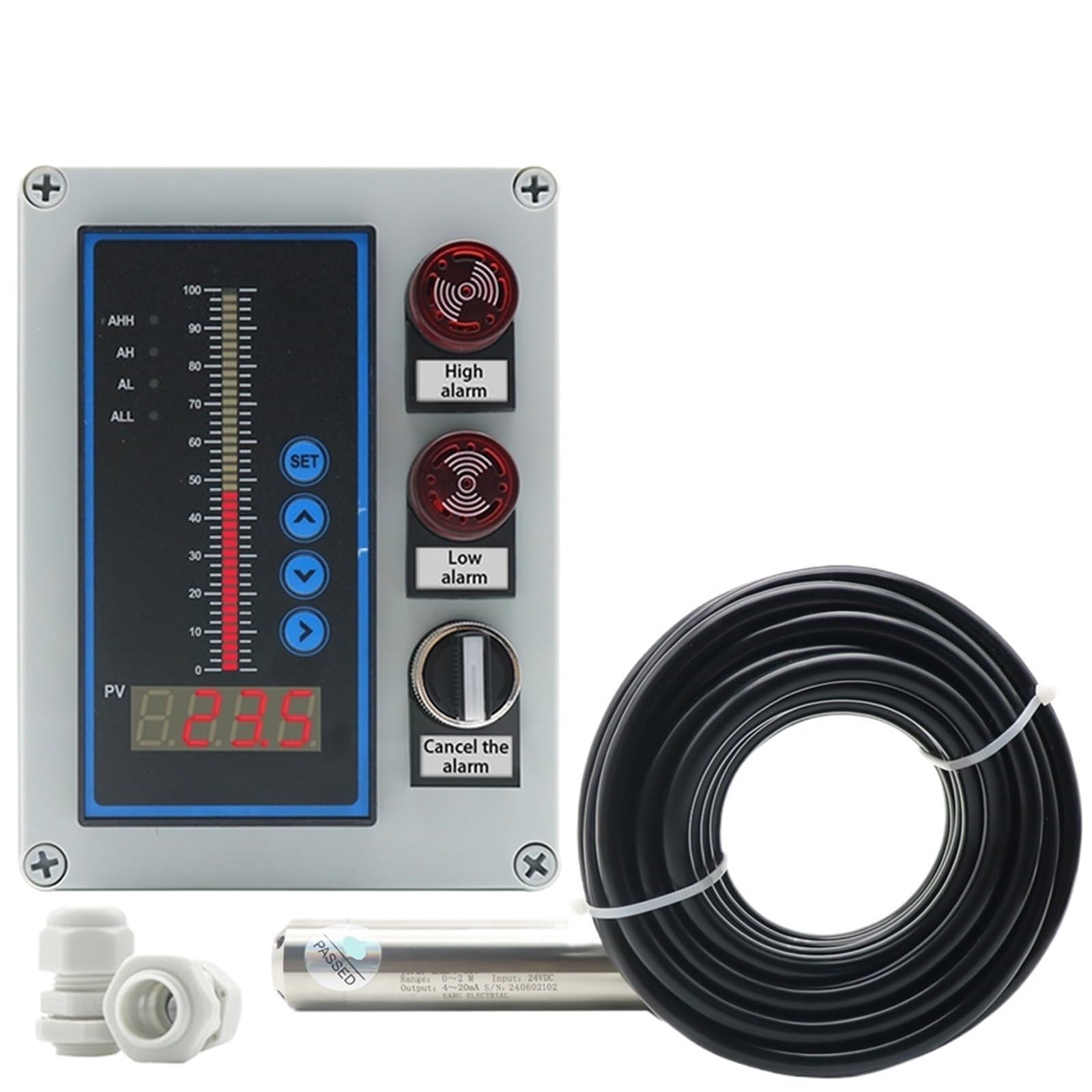 Transmisor de Nivel Integral a Prueba de Agua de 4-20 mA, Controlador de Sensor de Nivel de Agua, Aceite líquido, Caja de Montaje con Interruptor de Flotador(5m Range 5m Cable)