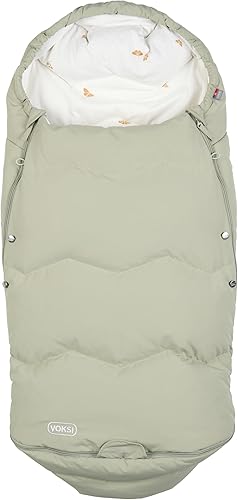 Miniatura 9 de Explorer - Saco para cochecito de bebé, lana natural y plumón, ajuste universal, multiusos, diseñado en Noruega, bolsa de banderines para cochecito