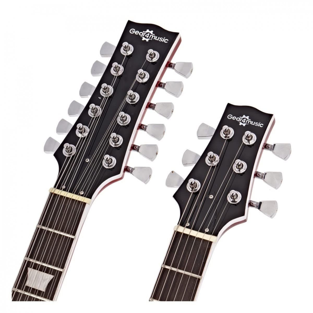 Gear4music Brooklyn chitarra elettrica a doppio manico con borsa da concerto