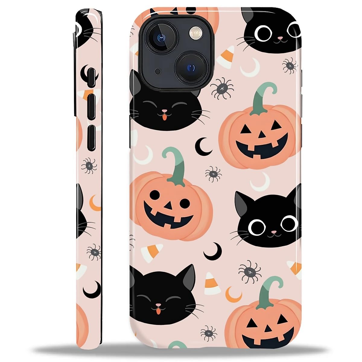 for iPhone 14 Plus Case for Women Girl Men Boy, Compatible with MagSafe, Shockproof Soft Silicone & Hard PC Shell Protective Case for iPhone 14 Plus - Halloween Fall Pumpkin Cute Cat Halloween Fall Pumpkin Cute Cat IPhone 14 Plus