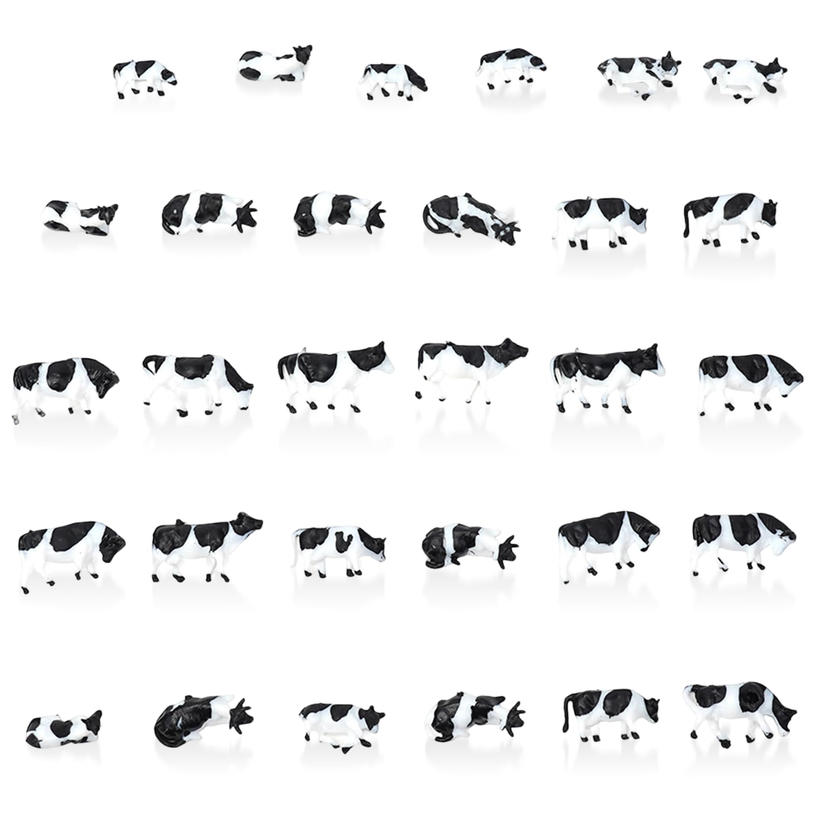 30 Pièces Modèles d'Animaux de Ferme Peints DIY pour Maquette de Chemin de Fer à l'Échelle 1:87 HO Modèles de Vaches