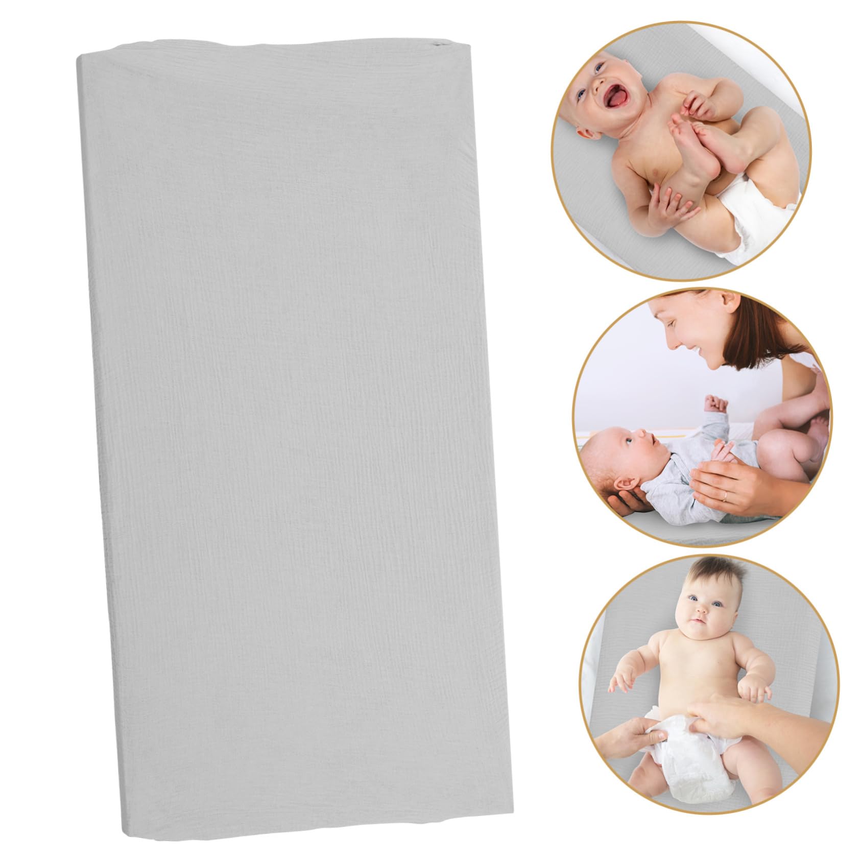 BESPORTBLE Washable Cotton Yarn Changing Pad Cover Stretchy Diaper Table for Bassinet Removable Easy to Install for Comfort