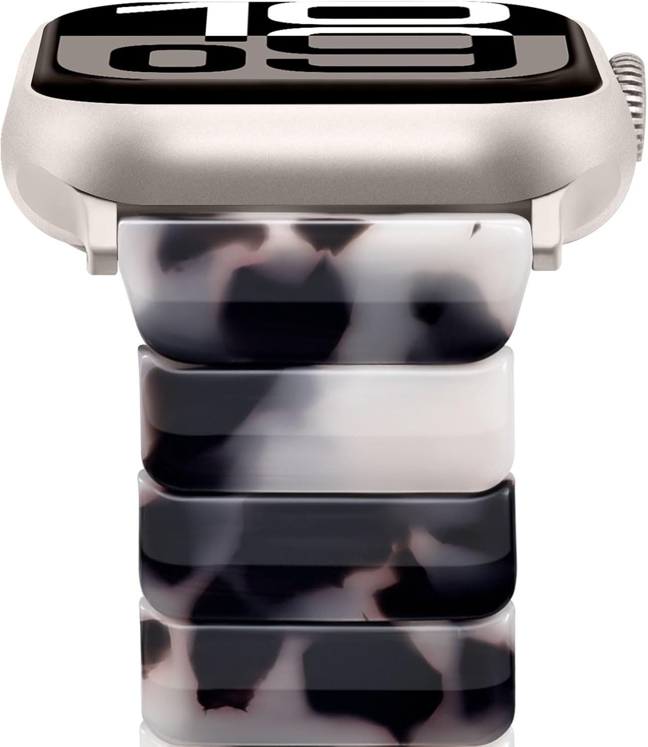 V-MORO Resin Band Compatible with Apple Watch Series 7/8/9/10 41mm/40mm/38mm/42mm Fashion Strap for iWatch Series 6/5/4/3/2/1/SE/SE2 Lightweight Bracelet Wristband Women Men(Classic Ivory Tortoise)