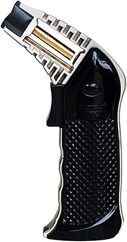 Prestige Import Group - Encendedor de antorcha de escritorio Bazooka - Llama de gran tamaño - Color Negro