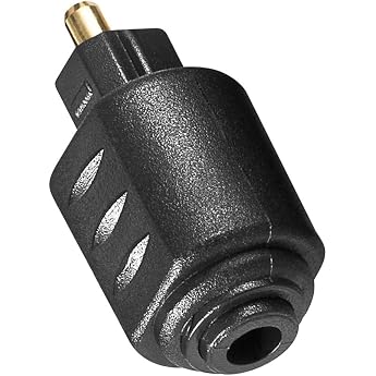 Audio Adapter 3.5 mm Mini Jack Socket Female to Opto Toslink Male Gold-Plated Black