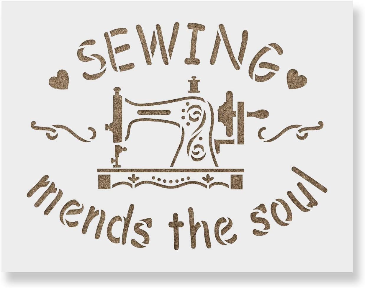 Sewing Mends The Soul Stencil Quilt Stencil, EasytoUse