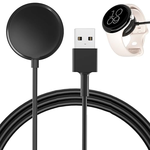 INGIDO Compatible con el cable de carga de Google Pixel Watch, cable de carga rápida de Pixel Watch portátil cable de carga inalámbrico magnético