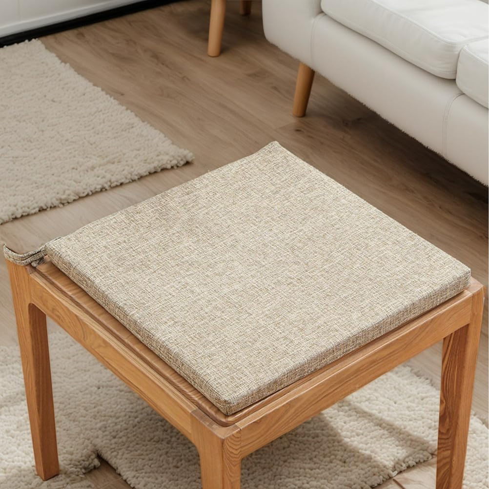 Coussin de chaise de salle à manger carré épais avec attaches 45x45cm