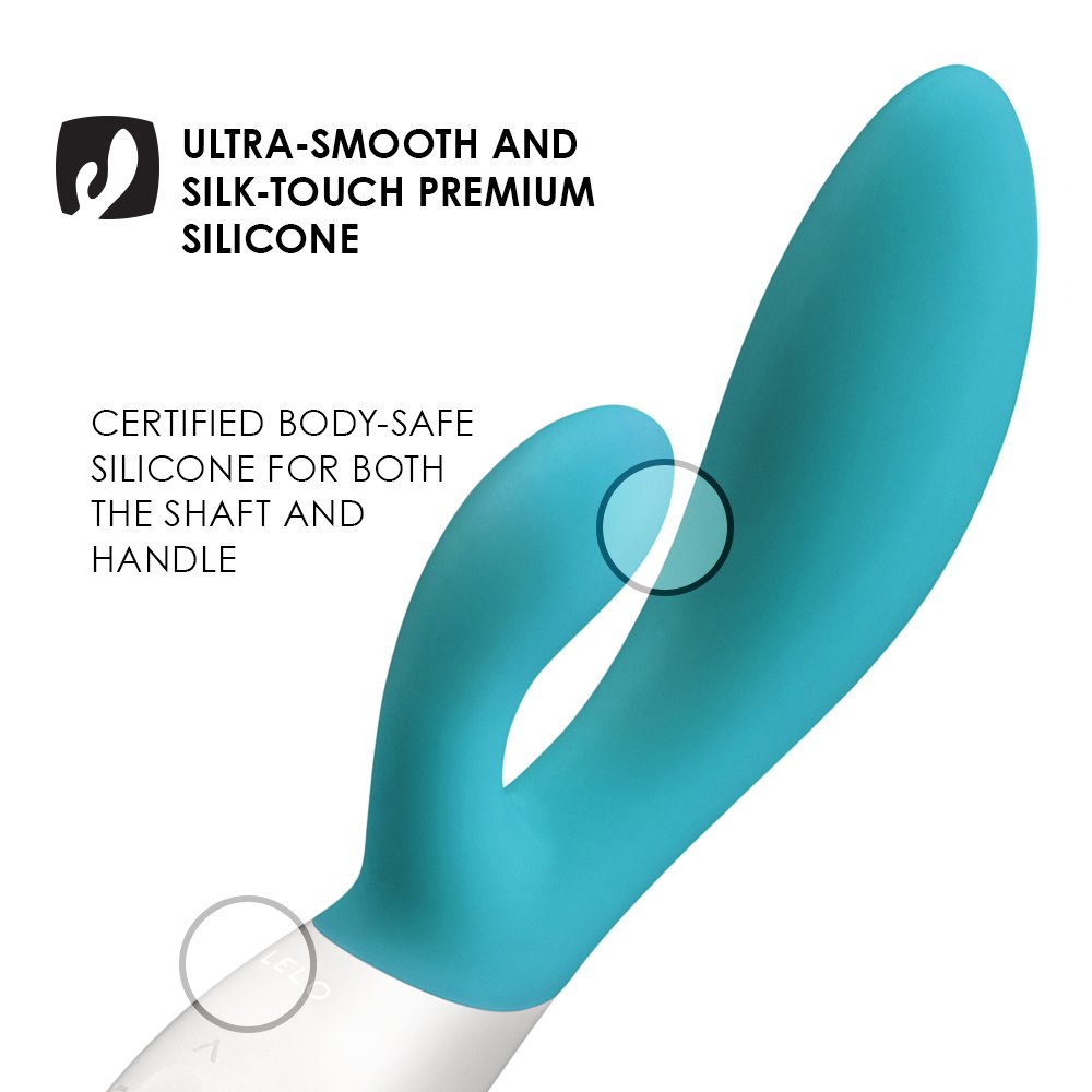 LELO INA Wave Vibratore Rabbit, Ocean Blu, Vibratore doppia stimolazione (Punto G e Clitoride) e movimento Wave – Silenzioso, 10 modi