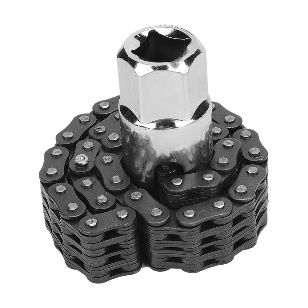 CQadsDyrx 14cm Chain Type Oil Filter Spanner Heavy Duty Oil Filter Wrench Universal Car Repair Tool