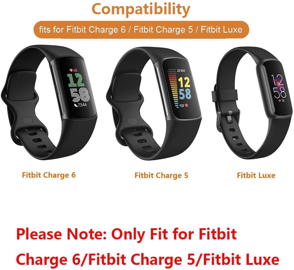 Charge 6 Charger Charging Cable Wall Plug Adapter Compatible with Fitbit Luxe/Charge 5 Charger Cable
