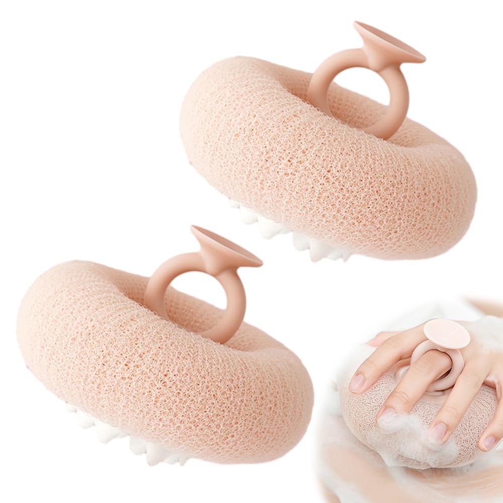 Super Soft Sunflower Suction Cup Bath Ball, 2026 New Bath Cleaning Brush, 2-in-1 Sponge Mesh Pouf Ball Body Scrubber, Shower Gloves Exfoliating
