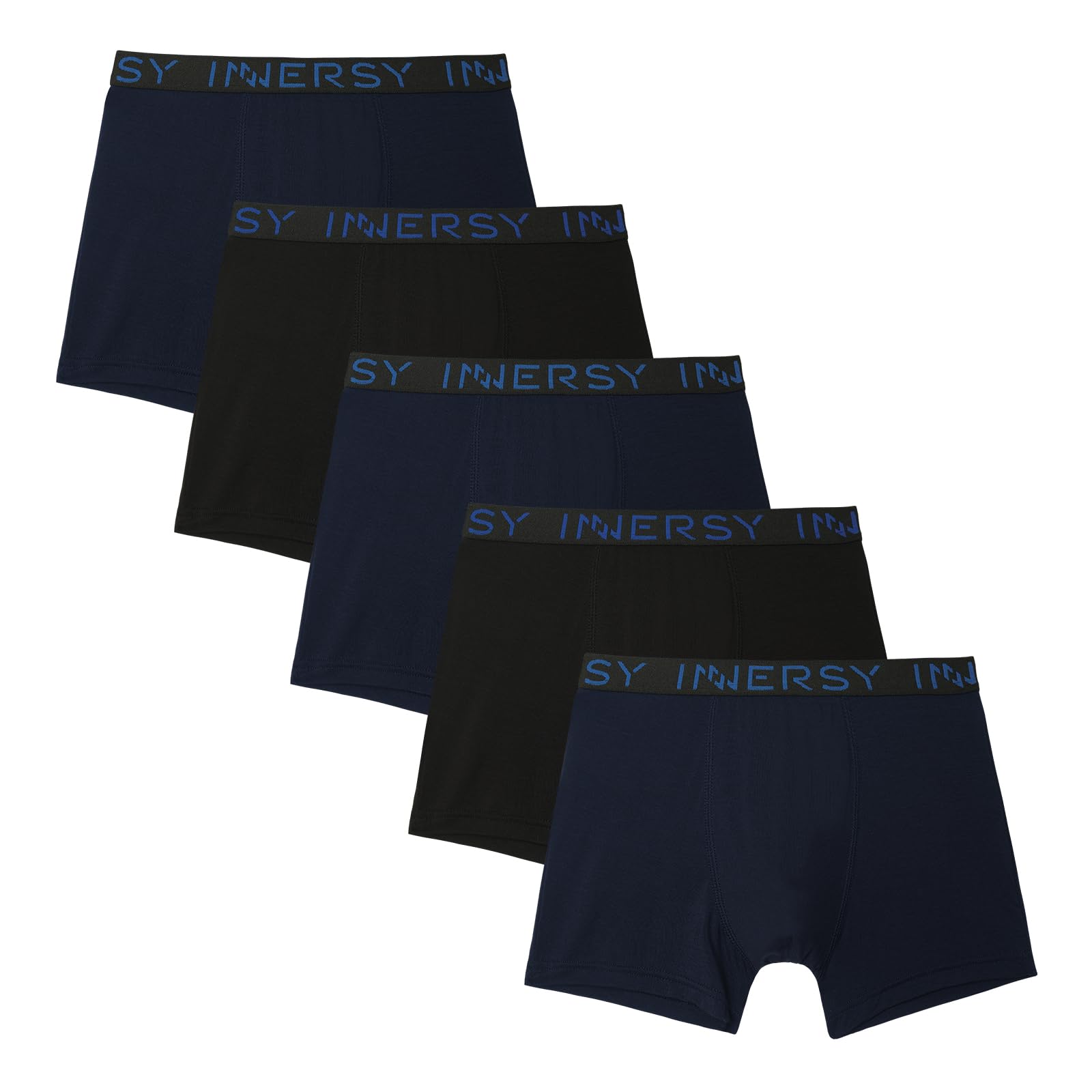 INNERSY Boys Underwear Moisture Wicking Boxer Briefs Size 6-18 for Teens 5-Pack
