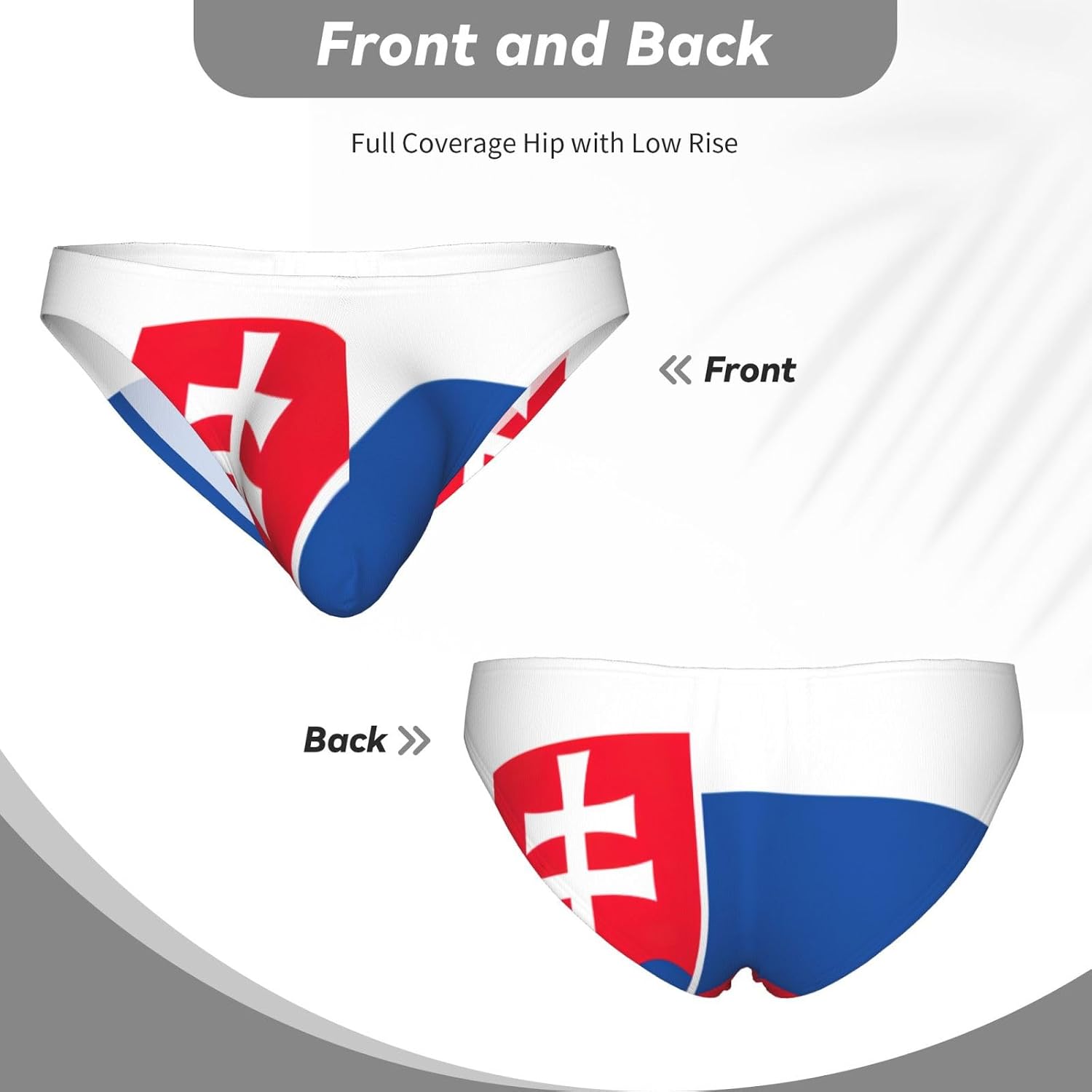 Flag Of Slovakia Print Mens Underwear With Pouch Smooth Men'S Briefs Low Rise Bikini Briefs For Men For All Day Comfort