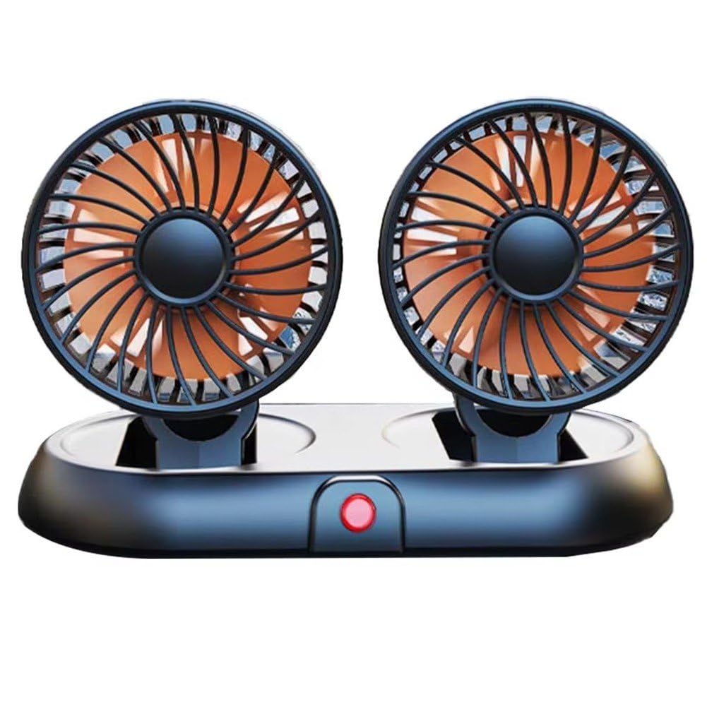 Ventilateur de voiture à double tête rotatif 360 résout la chaleur arrière et sur tableau de bord