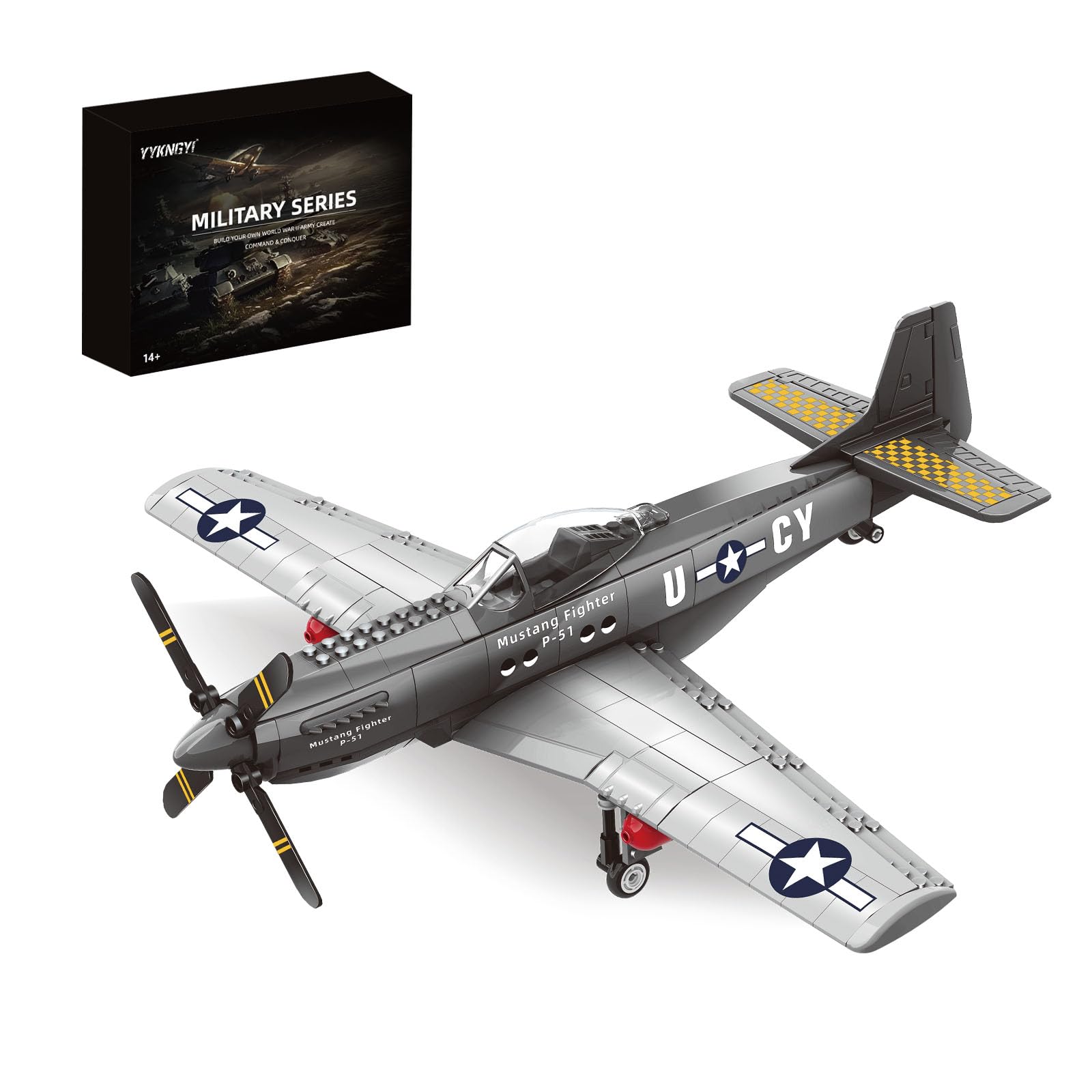 P51 Mustang Fighter Jet Building Set, Compatible with Lego Military Plane | WWII Aircraft…