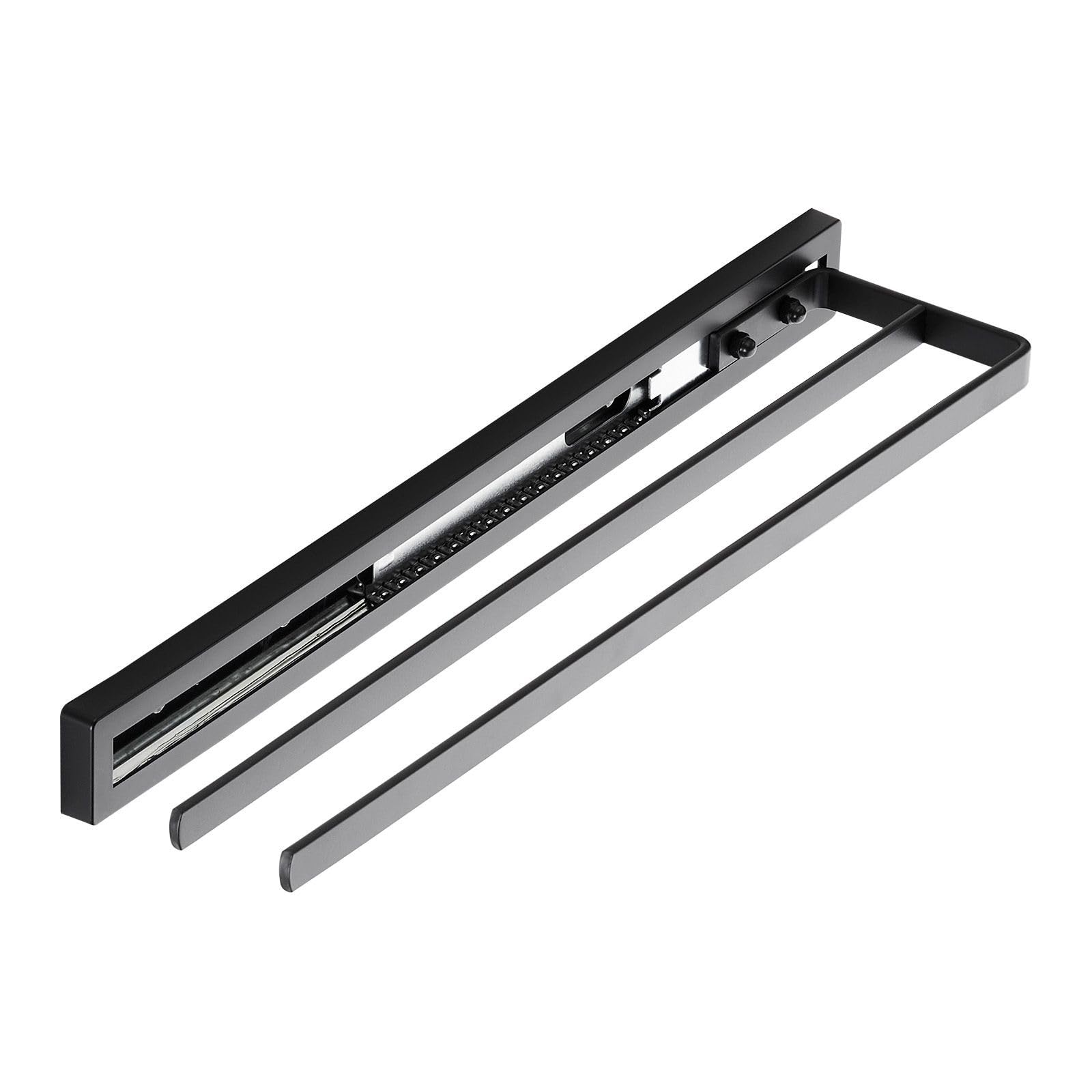 Sotech Black Style 2-Arm Towel Rail 415 Mm Extension Path 300 Mm Hand Towel Rail For Side Mounting On Washbasin In Bathroom And Kitchen