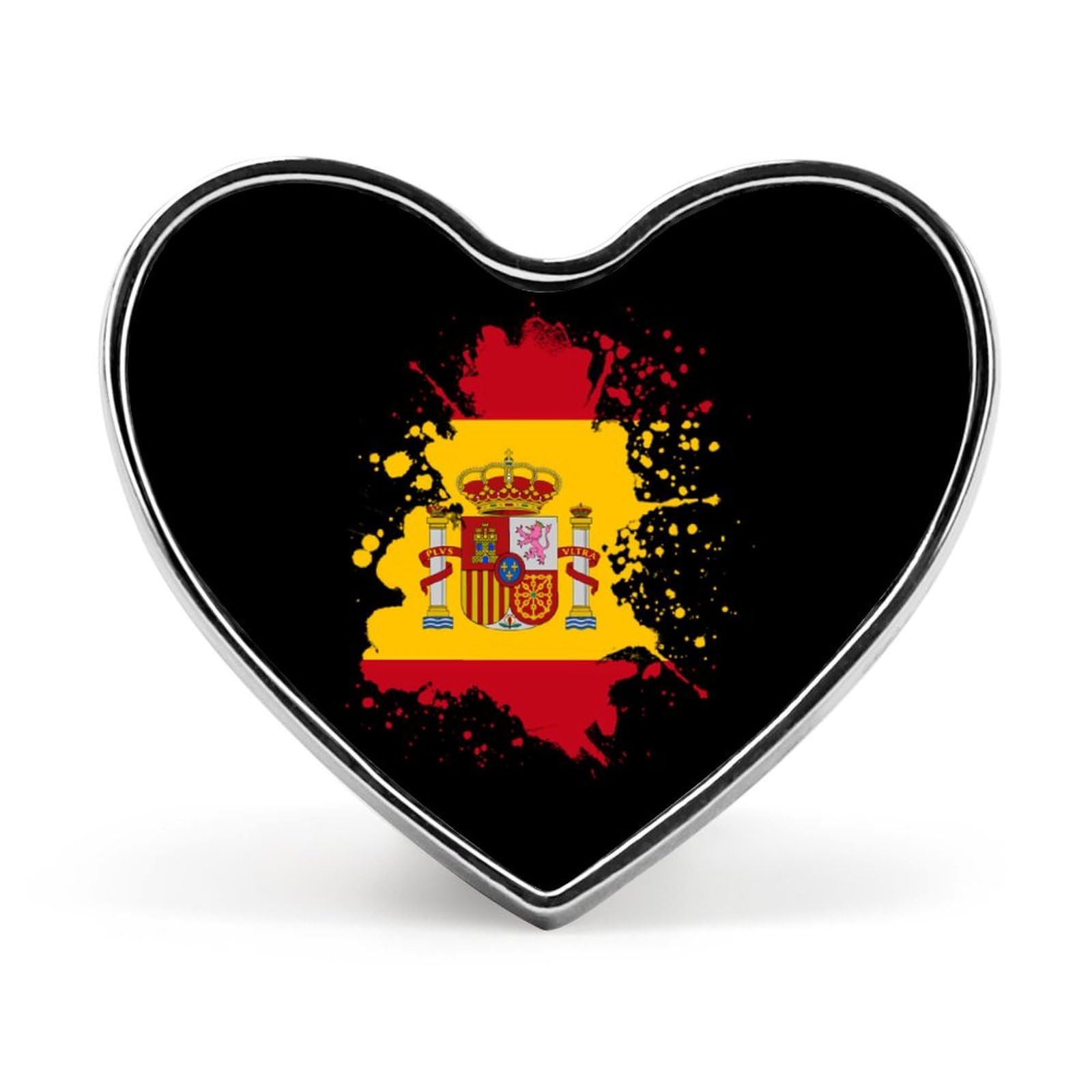 Spanish Flag Spain Splash Enamel Lapel Pin Button Pins Brooch Heart Badge Funny Jewelry for Backpack Cloths Hats