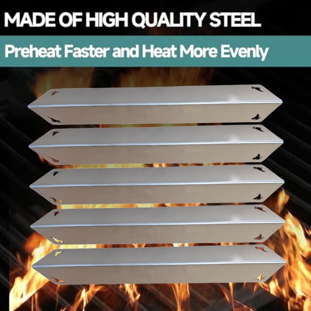 Barre in acciaio inox per aromatizzatori Weber per Spirit II e serie 300, confezione da 5 pezzi di ricambio per diffusore di calore, 38 cm