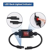 Vista 4 de Interruptor de alimentación en línea de 12 V, conector SAE impermeable briidea IP65 con indicador LED retroiluminado, cable de 14 AWG, ideal