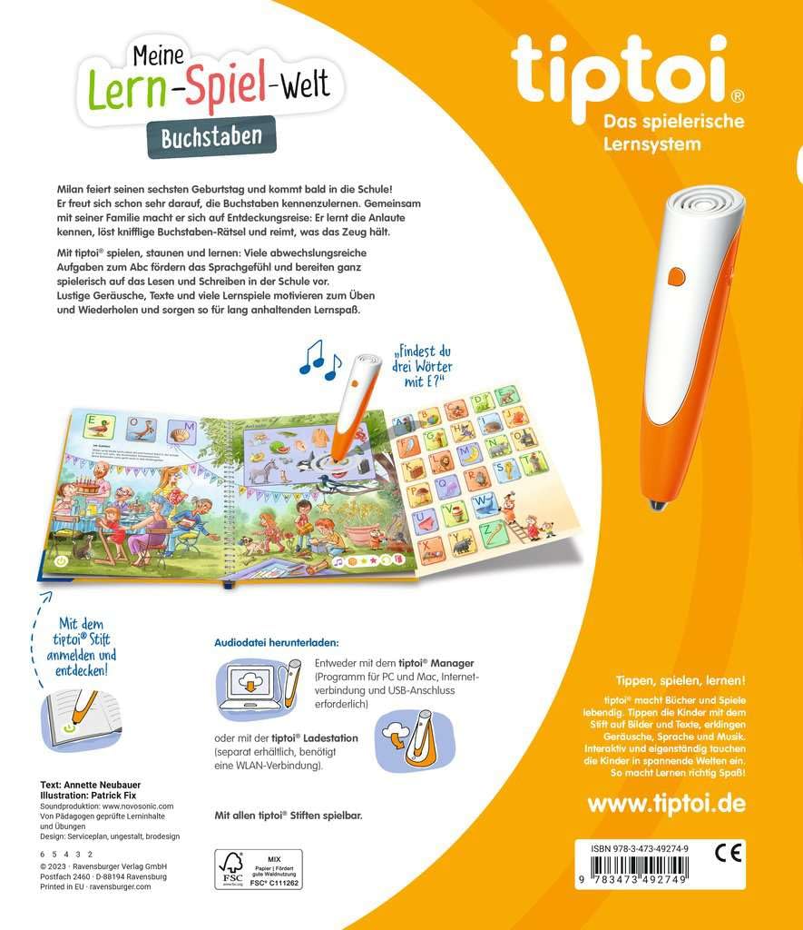 tiptoi - Mein edukacyjna gra przygodowa zestaw - pierwsze litery i pierwsze cyfry