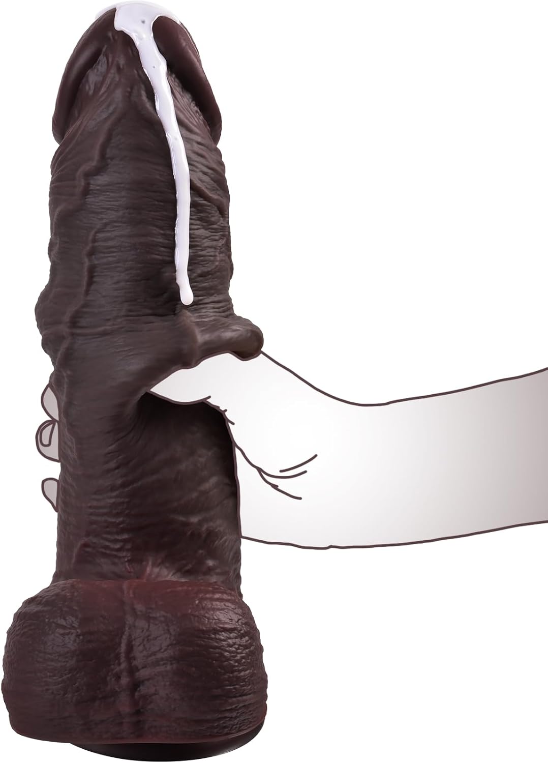 XXXL Realistic BBC Thick Dildo -8.5'' Girth Black Huge Big Dildo with Lifelike Movable Foreskin, Giant Massive Girthy Dildos for Anal & Vaginal Play, Adult Sex Toys & Games for Advanced Players