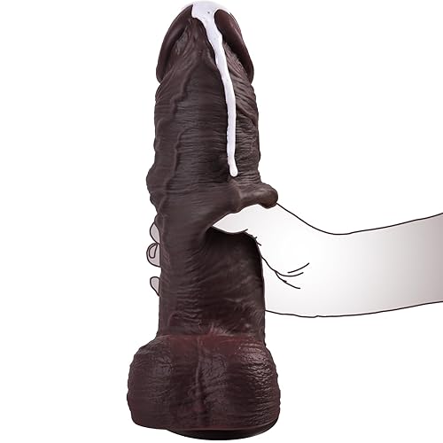 XXXL Realistic BBC Thick Dildo -8.5'' Girth Black Huge Big Dildo with Lifelike Movable Foreskin, Giant Massive Girthy Dildos for Anal & Vaginal Play, Adult Sex Toys & Games for Advanced Players - Black-Style