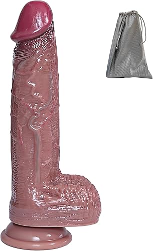 Juguete sexual para mujeres, consolador realista de silicona de 9.3 pulgadas, con ventosa fuerte y bolsa de almacenamiento, consolador anal grueso