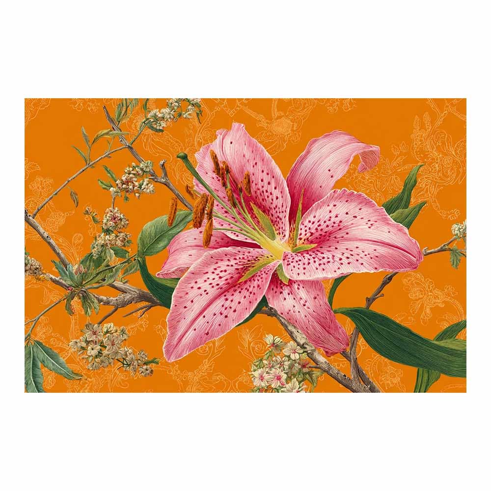 Xeniou Multicolor Flowers Wall Art Pink Lilies Botanical Print Canvas Wall Art, For Bathroom Living Room Bedroom Office Kitchen(Multicolor)-80X120cm Unframed
