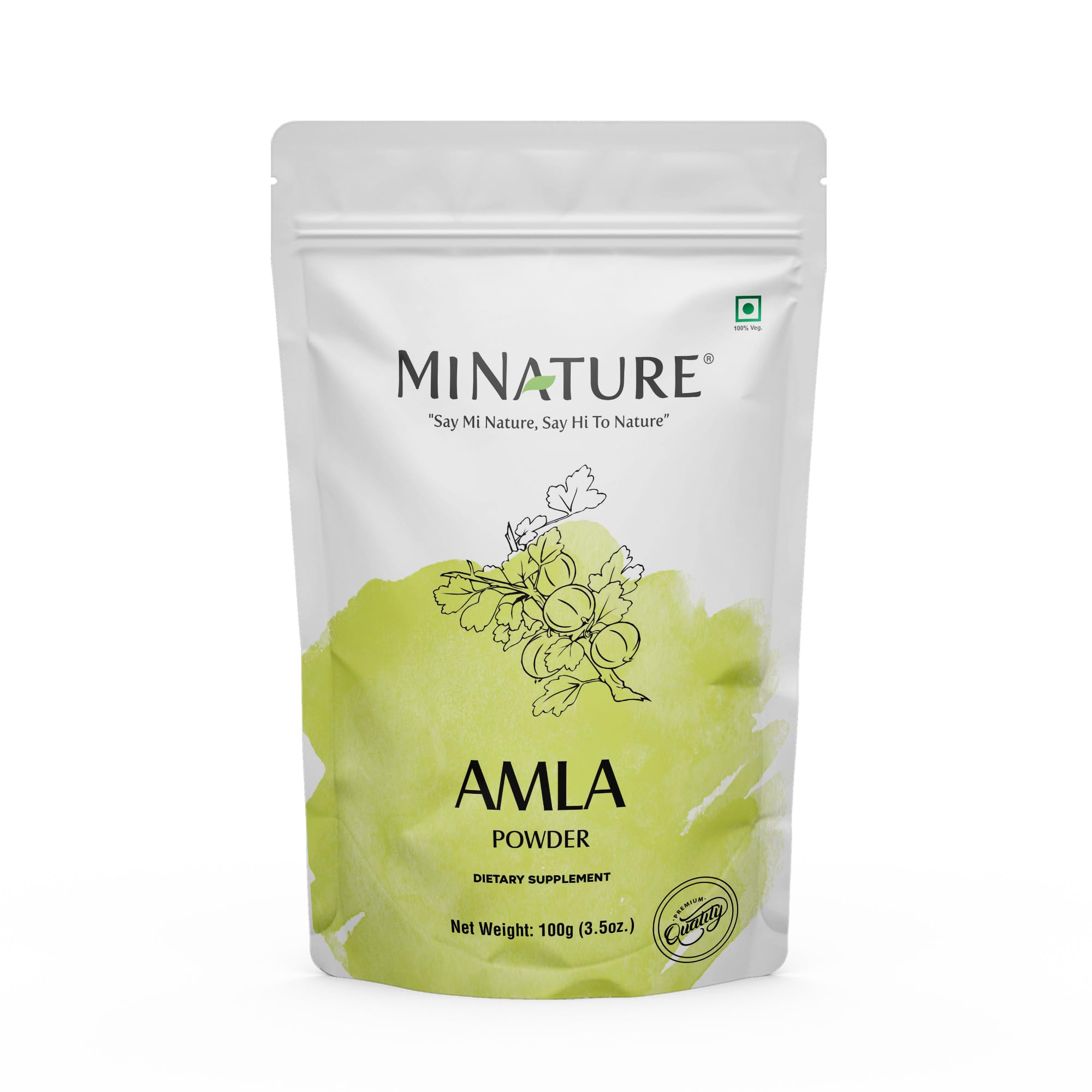 Amla Powder (Amla Fruit Powder) by mi Nature| USDA Organic | Amalaki | 100g (3.5 oz) | High in Vitamin C, antioxidants, Energy Booster | Hair Growth | Raw,Vegan,Gluten Free R