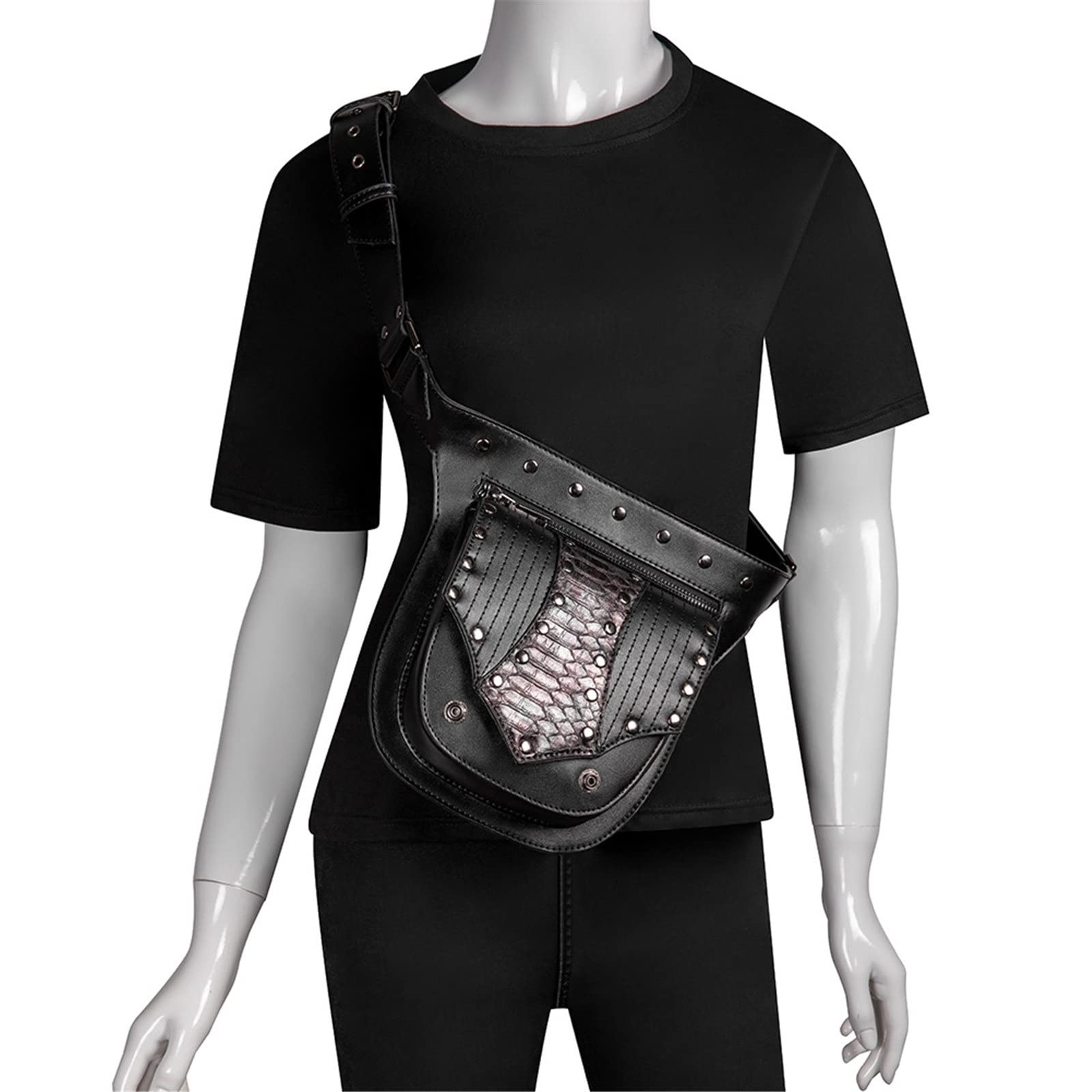 Marsupio Punk Borsa a tracolla da donna Steampunk a tattica Marsupio per Escursioni in Bicicletta