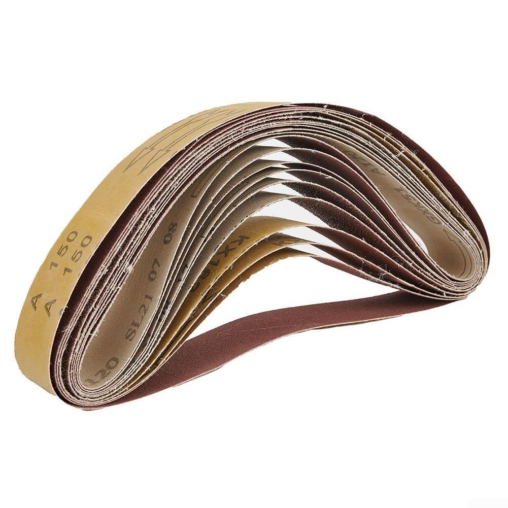 Nastri abrasivi in ossido di alluminio, 40 mm x 680 mm, varie grane per una macinazione efficace di legno e acciaio inossidabile, 10 pezzi