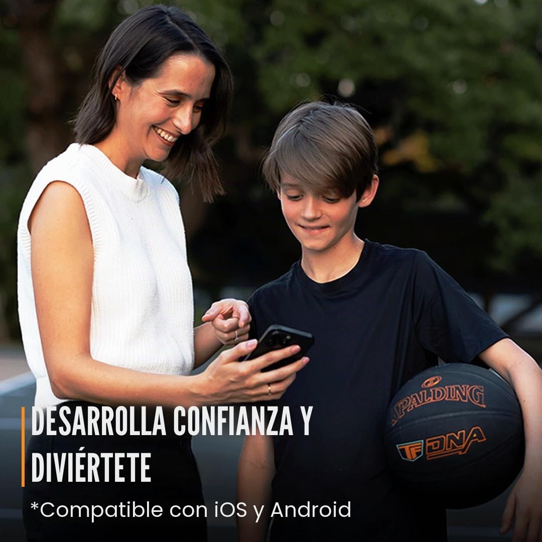 Spalding TF DNA Smart Basketball con aplicación de entrenamiento y suscripción de 1 año, baloncesto interior/exterior, rendimiento de disparos y métricas de entrenamiento