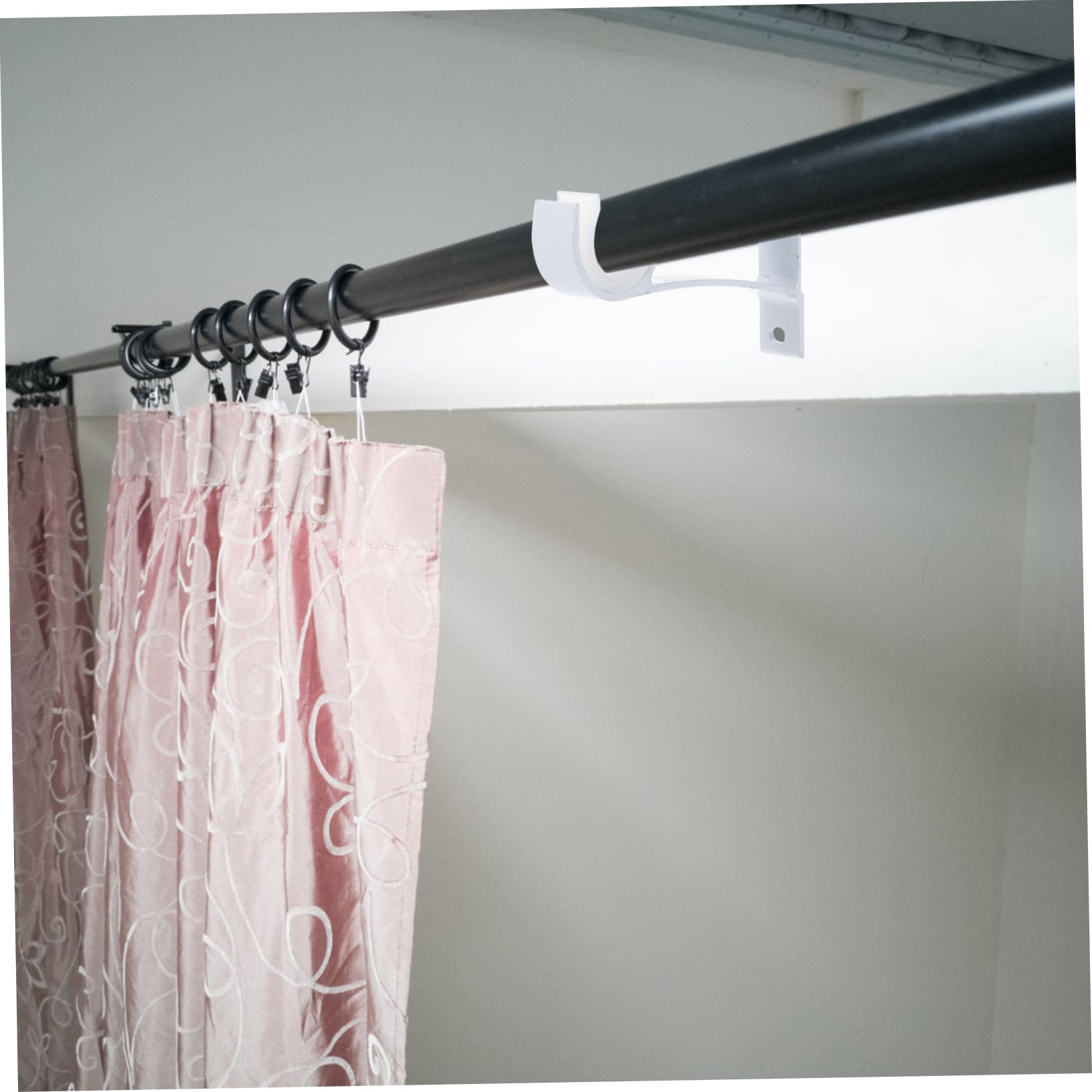 GRIRIW 1 Set Curtain Rod Brackets Holders for Roman Rods Easy to Install Modern Design for Bedroom Living Room Office and More Heavy Duty with Screws Included