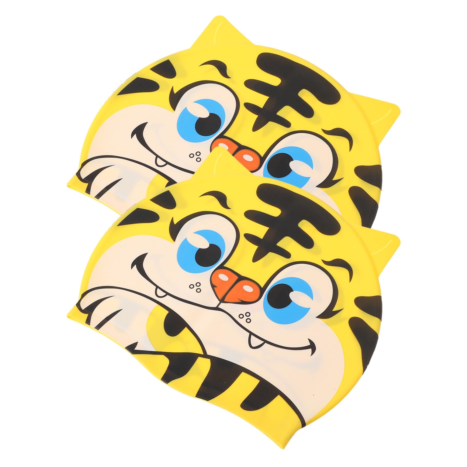 BESPORTBLE 6pièces Bonnet De Bain Silicone pour Garçon Fille Forme De Tigre pour Natation Douche Accessoire pour Petits Nageurs