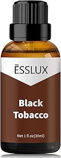 Black Tobacco Fragrance Oil - ESSLUX Essential Oils for Diffuser, Candle Soap Making Scents, Aromatherapy Scented Massage, Perfume for Humidifier Home Fragrance, 1 fl oz