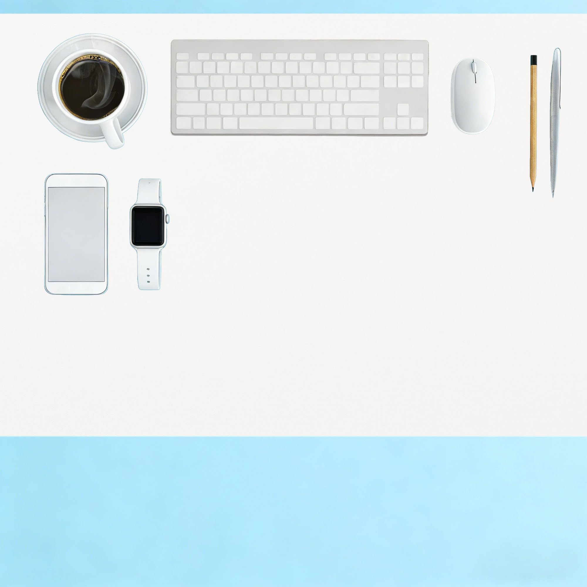 Office Desk Mat 68 x 90 cm Multifunctional Extended Mouse Mat Wipeable Ideal Keyboard for Office and Home, White