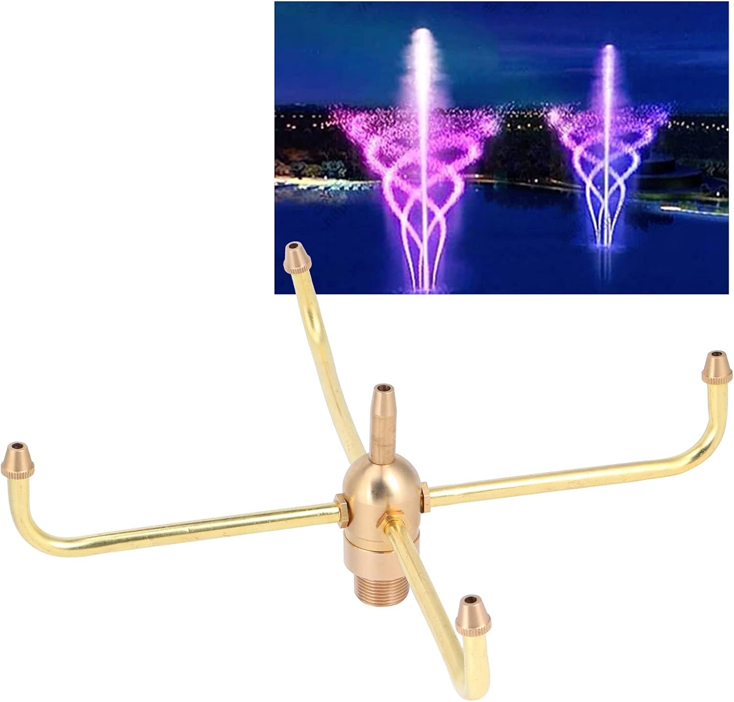 Pond Fountain Spray Head, Rotating Water Fountain Nozzle for Garden Pond for Parks for Hotel Fountains for Courtyards